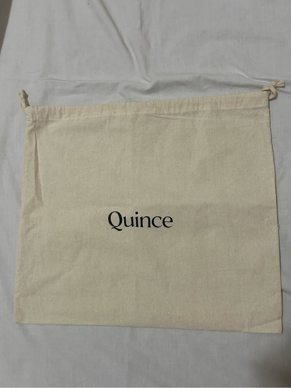 Quince Tan Natural Fiber Logo Dust Bag 15x13 Linen Cotton Blend